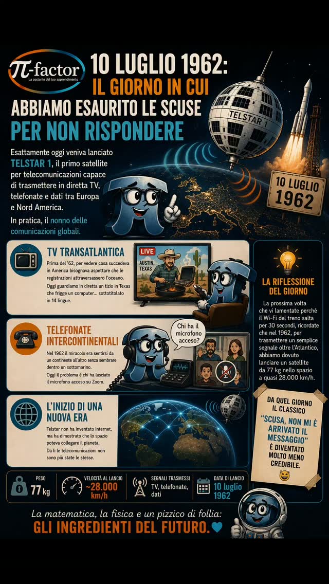 Telstar 1 nello spazio, satellite protagonista delle prime telecomunicazioni televisive transatlantiche