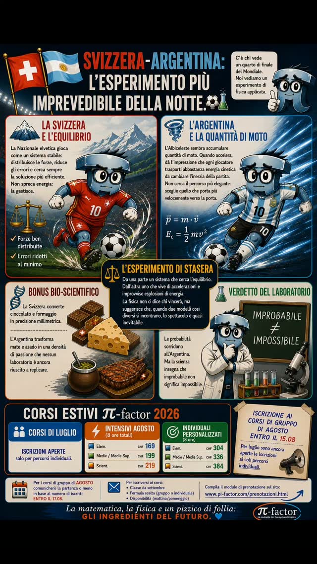 Partita Svizzera-Argentina usata per spiegare equilibrio, accelerazione e quantità di moto