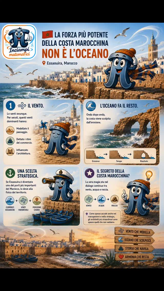 Costa atlantica di Essaouira modellata da vento e oceano